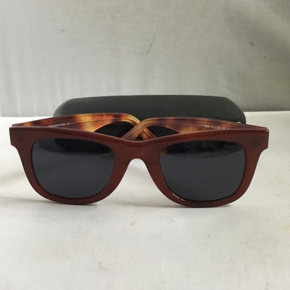 Police Men's Tortoiseshell Brown Sunglasses with Dark Gray Lenses
